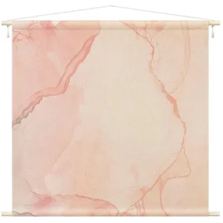 Bilderdepot24 Wandteppich modern Muster Aquarell rosa, quadratisch, Höhe: 2.6 mm, großes Wandbild aus Natur-Baumwolle Wandbehang Stoffbild Tuch Wollseil rosa quadratisch | 110 cm x 110 cm x 2.6 mm