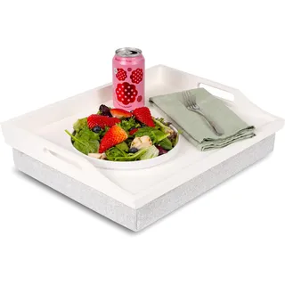 ROSSIE HOME Betttablett aus Holz, mit abnehmbarem Kissen, Serviertablett, für Laptops bis zu 39,6 cm (15,6 Zoll), Stil-Nr. 76101
