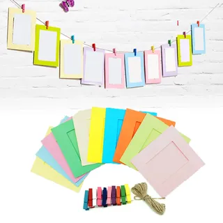 Bilderrahmen Aus Kraftpapier, 7,6 Cm, Zum Aufhängen An Der Wand, Mit Klammern Und Schnur, Für Familienerinnerungen, Bastelarbeiten, 10 Stück.