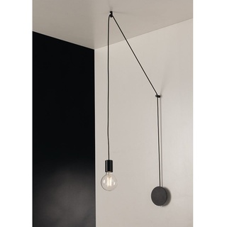 LUCE Design Pendelleuchte, ohne Leuchtmittel, minimalistische Industrial für über-n Esstisch hängend, Schwarz L: 5m schwarz