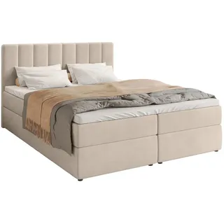 bromarkt Boxspringbett mit 2 Bettkasten, Bonell-Matratze, Polsterbett, Bett Beige Cosmic 10, 140 x 200 cm, 140x200 cm, Schlafzimmer, Betten, Boxspringbetten
