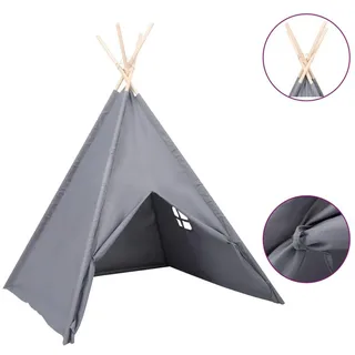 vidaXL Kinder Tipi-Zelt mit Tasche Pfirsichhaut Grau 120x120x150 cm
