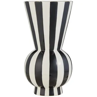 BUTLERS Vase LYDIA Streifen / Schwarz/Weiß