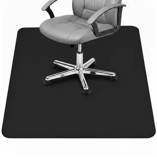 Schwarze Bodenschutzmatte 130×90 cm für Bürostühle – rutschfeste Polypropylen Stuhlunterlage – Kratzfest, Geräuschdämpfend & Langlebig für Hartböden