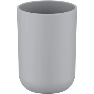 WENKO Zahnputzbecher Brasil, Becher für Zahnbürste und Zahnpasta, Zahnbürstenhalter für das Badezimmer oder Gäste-WC, Zahnbecher aus bruchsicherem Kunststoff, BPA-frei, Ø 7,3 x 10,3 cm, Grau
