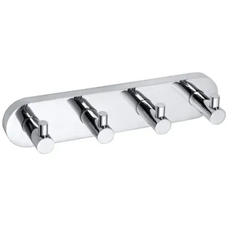 Brillantbad BOMEGA Vierfachhaken Messing Chrom poliert 250x55x50 mm für Bad & Küche >> zum Bohren oder Kleben*