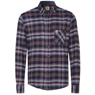 Hatico Langarmhemd – Regular Fit – Karohemd – Kariert und Gestreift blau L