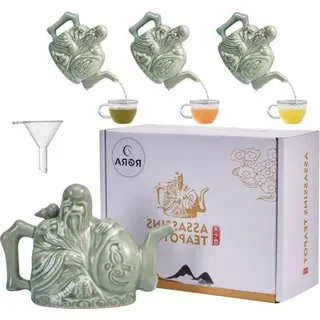 Famanu Teekanne Magische Funktion - Zwei Herz Design - Chinesische Teekanne - 500 ml mit Mini Trichter