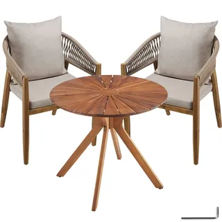Tectake Gartenset 3-tlg. Beige