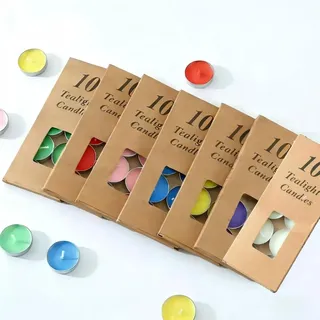 70 Stück 7 Farben Bunte Mini Teelichter Kerzen Set, Teelichter Großpackung, Lange Dauerhafte Tropflose Paraffin Tee Kerze, Mehrfarbig Kerzen für Jubiläums Hochzeit
