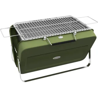 Koffergrill, Mini-kohlegrill, Klappbar, Mit Kohleschale Und Ascheauffangschale, Metallgehäuse, Grün
