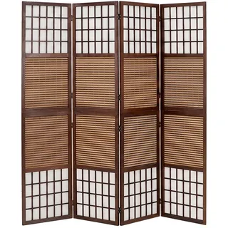 Homestyle4u Paravent Braun Holz 176x175x2 cm