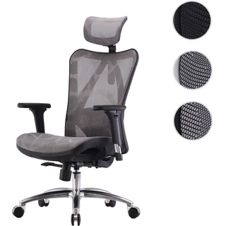 SIHOO B√orostuhl Schreibtischstuhl, ergonomisch, verstellbare Armlehne, 150kg belastbar ~ Bezug grau, Gestell schwarz