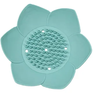 Lotus Silikon-Seifenschale für Badezimmer, Seifenschale mit selbstentleerendem Seifenhalter, 12,4 cm, für Duschen, Küchenspülen, Arbeitsplatte und Badewanne (grün)
