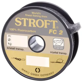 Stroft Angelschnur Schnur STROFT FC2 Fluorocarbon 100m, 100 m Länge, 0.20 mm Fadendurchmesser, (1-St), 3.4kg Tragkraft weiß Ø Faden: 0.20 mm