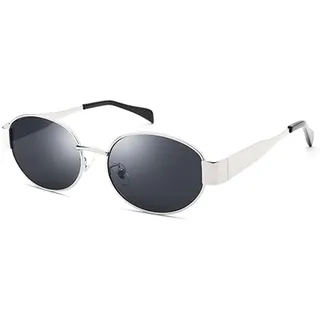 LHSDMOAT Trendige ovale Sonnenbrille für Damen und Herren, Vintage-Cat-Eye-Sonnenbrille der 90er Jahre, Retro-UV400-Katzenauge Sommer-Strand-Sonnenbrille