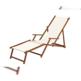 Erst-Holz Sonnenliege 200 x 56 x 90 cm Weiß