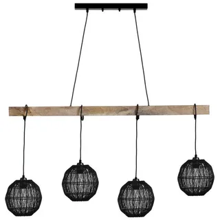 GLOBO 4-flg. E27 20 cm schwarz Metall