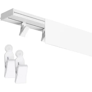 Fenster DEKOR Gardinenschiene mit Blende 1-läufig PVC Weiß 130 cm mit Rolle