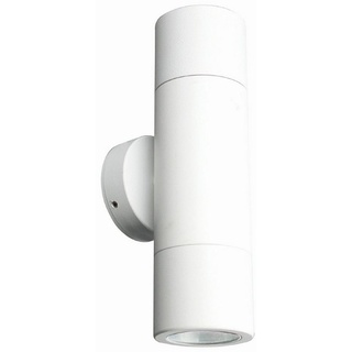 Licht-Erlebnisse Außen-Wandleuchte LEENA, ohne Leuchtmittel, Außenlampe Aluminium IP54 E27 Weiß Modern Außenlampe Wand Haus weiß
