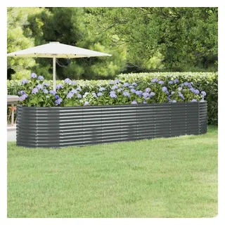 vidaXL Hochbeet Pulverbeschichteter Stahl 396x100x68 cm Anthrazit