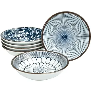 CAREDGO 6 Stück Dipschälchen Saucenschälchen Mini Dip Schälchen Gewürzschalen Klein Tapas Schalen Set Marmeladenschälchen Dipschalen Porzellan Snackschalen Keramikschale für Sauce Soja Sushi Snack