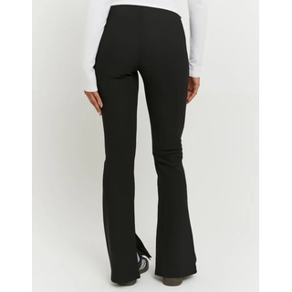 Stoffhose TALLY WEIJL "SPAPETIM", Damen, Gr. 42, N-Gr, schwarz, Web, Obermaterial: 95% Polyester, 5% Elasthan, unifarben, bequem lang, Hosen Stoffhose, Materialmix, mit Low Waist Passform und ausgestelltem Beinverlauf