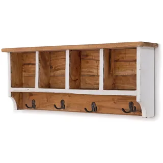 DESIGN DELIGHTS Wandgarderobe Vintage 70 70 x 27 x 11 cm Weiß