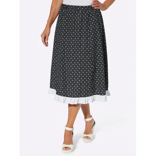 Trachtenrock CLASSIC BASICS, Damen, Gr. 46, schwarz (schwarz, ecru, bedruckt), 50% Baumwolle, 50% Polyester, geblümt, gemustert, mehrfarbig, wadenlang, Röcke