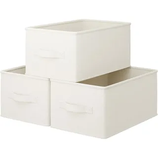 GUOHNHE Aufbewahrungsboxen für Regal, Schrank, 47x28x20 cm, Grau, 3er Set | Kleiderschrank Organizer, Kleiderboxen, Zusammenklappbar Stoffboxen mit 2 Griff, Aufbewahrung Korb für Kleidung, Hosen
