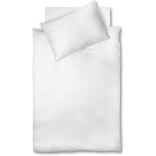Fleuresse, Bettwäsche, Damast Bettwäsche Melk 70x90cm / 140x220cm Weiss (Bettwäsche Set, 140 x 220 cm)