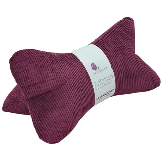Leseknochen Cord Nackenkissen Handmade in D, waschbar (Beere)