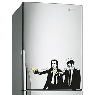 AnOL (50x30 cm) Banksy Vinyl Wand Aufkleber Pulp Fiction Graffiti/Jungs mit Farbe Banane Pistolen/Graffiti Aufkleber/Zwei Herren Abendessen Jacken Aufkleber Geschenk