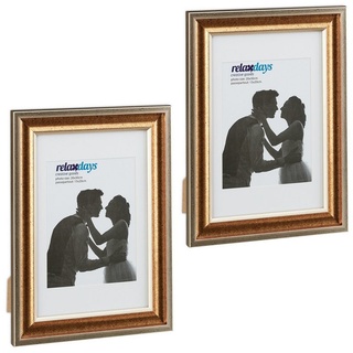 relaxdays Bilderrahmen-Set Bilderrahmen 20x30 cm 2er Set, Gold goldfarben