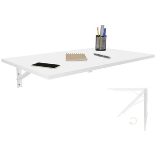 KDR Produktgestaltung Klapptisch 80x50 Wandklapptisch Esstisch Küchentisch Schreibtisch Wand Tisch, Weiß weiß