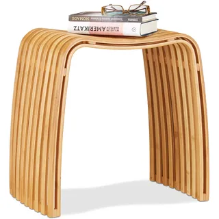 Relaxdays Hocker Bambus 31 x 46 x 45 cm Natur