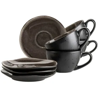 Mäser Kaffeetasse 0,25 l Braun/Schwarz 8 St.