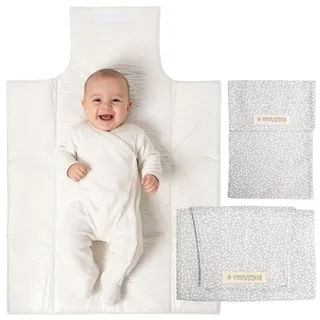 MIMUSELINA | Set mit tragbarer Wickelunterlage Unterwegs und Wickeltasche | Wasserdicht, Faltbar und aus 100% OEKO-TEX Baumwolle | Baby-Zubehör für unterwegs oder auf Reisen