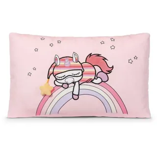 Nici 48888 Kissen Schlafmützen Einhorn Myala weiß-rot 43x25cm rechteckig Plüsch