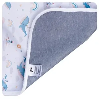 XKKO - wasserdichte & waschbare Wickelunterlage (70x50cm) Farbe Wale Blau