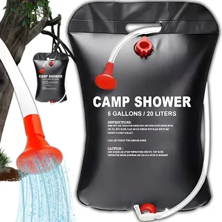 Campingdusche 20L – Solardusche für Outdoor, Gartendusche mit Duschkopf, Solar-Wassersack für warmes Wasser, ideal für Camping und Pool Retoo