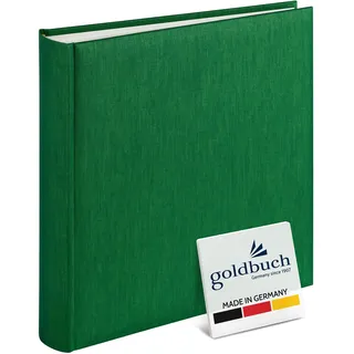 Goldbuch Fotoalbum Summertime Trend, 30 x 31 cm, Fotobuch mit 100 weiße Seiten & Pergamin Trennblättern, Foto Album aus Leinen, Erinnerungsalbum, Dunkelgrün