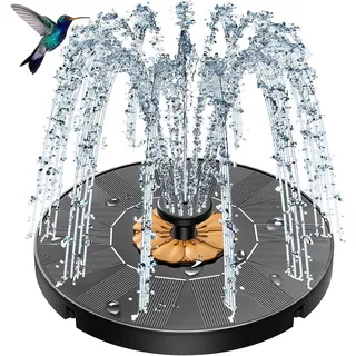Schwimmender Solarbrunnen (1,4 W) – 8 Düsen + 4 Stäbe – Vogeltränke/teich/pool/terrasse – Braun