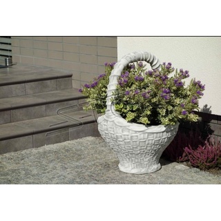 JVmoebel Skulptur Blumentöpfe Kasten Topf Blumen XXL Beton Garten Terrasse weiß