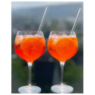 Topkapi Aperol Spritz Set Feuersbach XL - 6 Ballon Kelch Gläser, 700 ml | Profi-Glas inkl. Glashalm-Set, Bleifreies Kristallglas für Lillet, Hugo, Amalfi und mehr, für Haushalt und Gastronomie