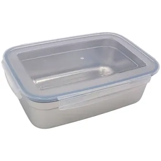 Buri - Edelstahl Frischhaltedose 850ml Vorratsdose Brotdose Lunchbox Klickverschluss