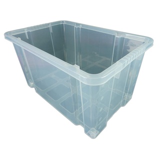 Novaliv 3x Aufbewahrungsboxen mit Deckel Rollen 80l 61x40x46 transparent Transparent Kunststoffbox mit Deckel Stapelkiste Verstauboxen Spielzeugkisten Stapelbox