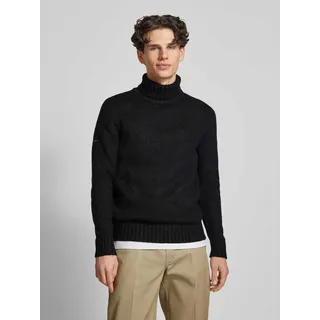 Strickpullover mit Rollkragen und Viskose-Anteil, Black, XL