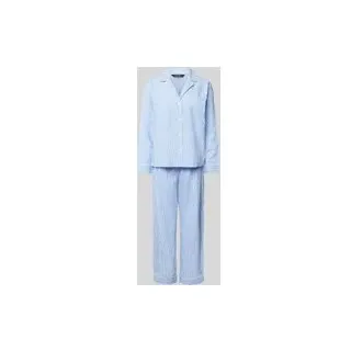 Pyjama mit Brusttasche, Blau, XS