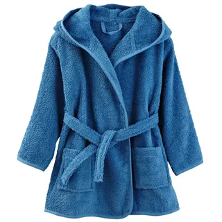 vertbaudet Bademantel Kinder Bademantel mit Kapuze, Frottee blau|grün 146/152